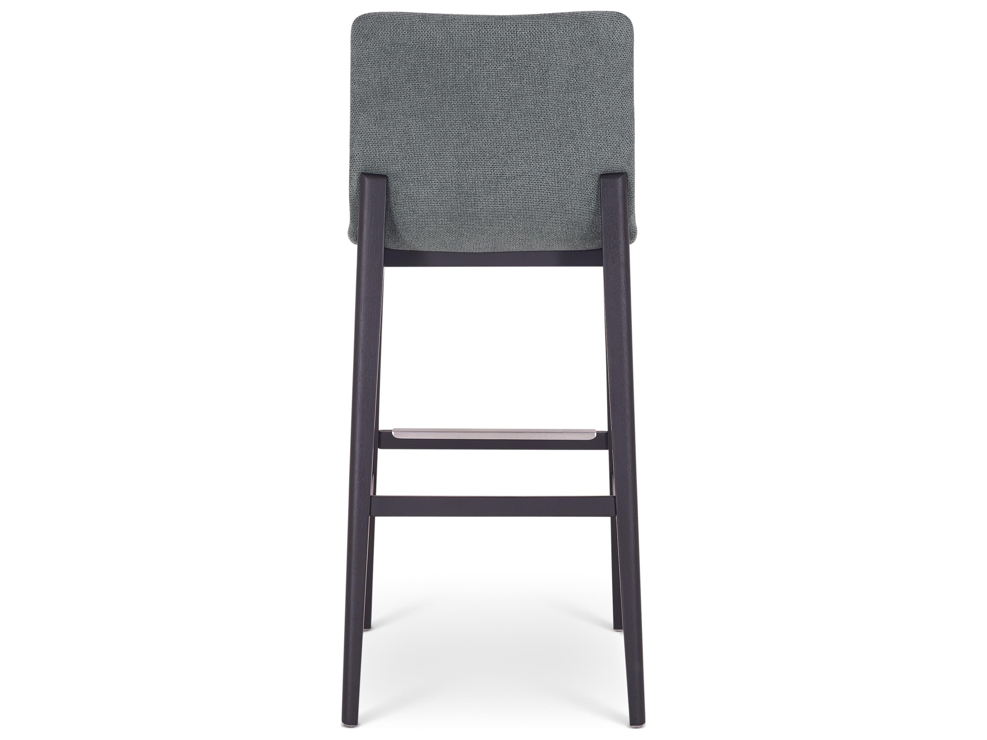 Urbia Modern Brazilian Jackpot Teal Ebano Upholstered Oak Wood Bar Stool