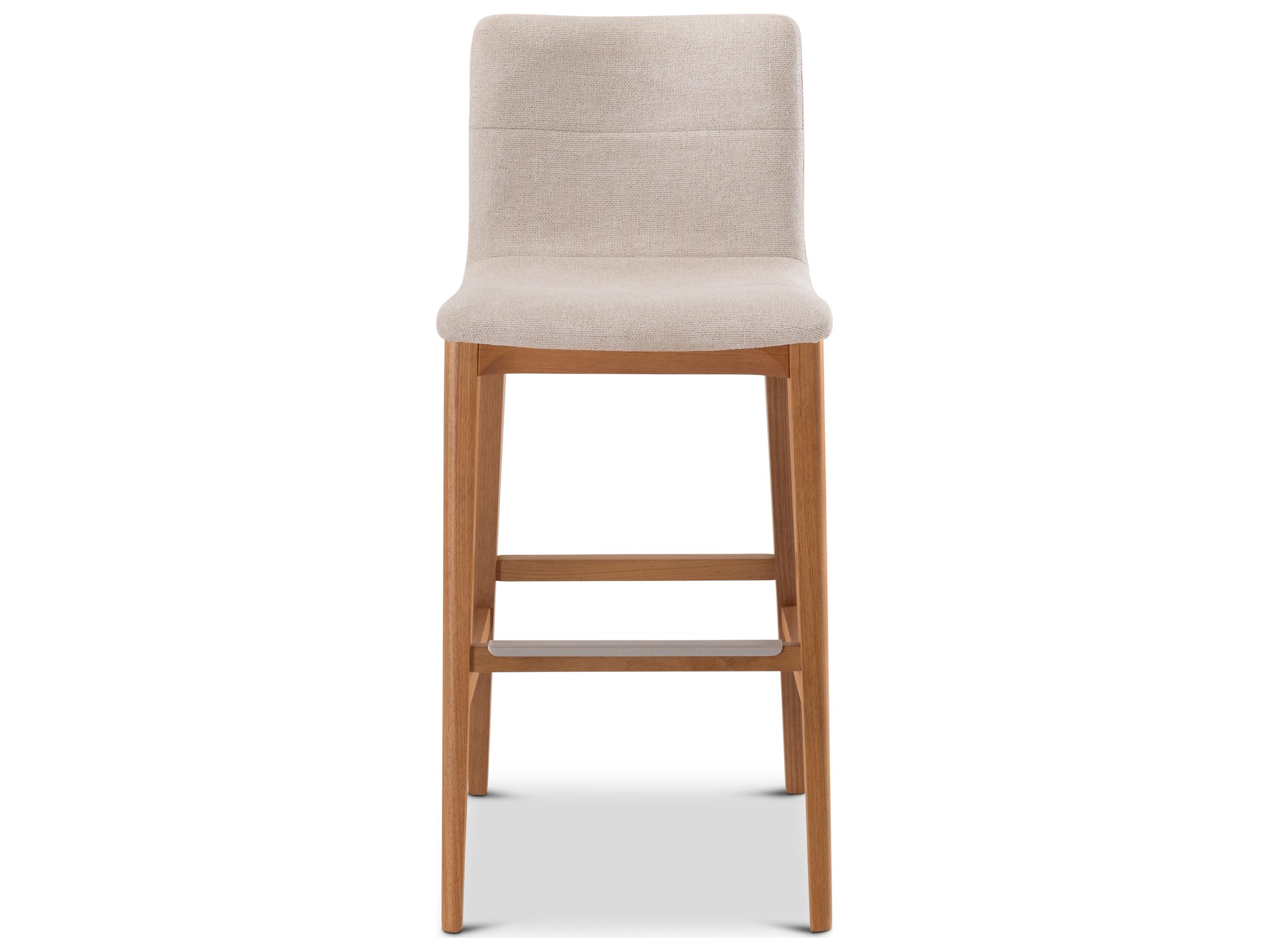 Urbia Modern Brazilian Harvest Natural Domasco Upholstered Oak Wood Bar Stool