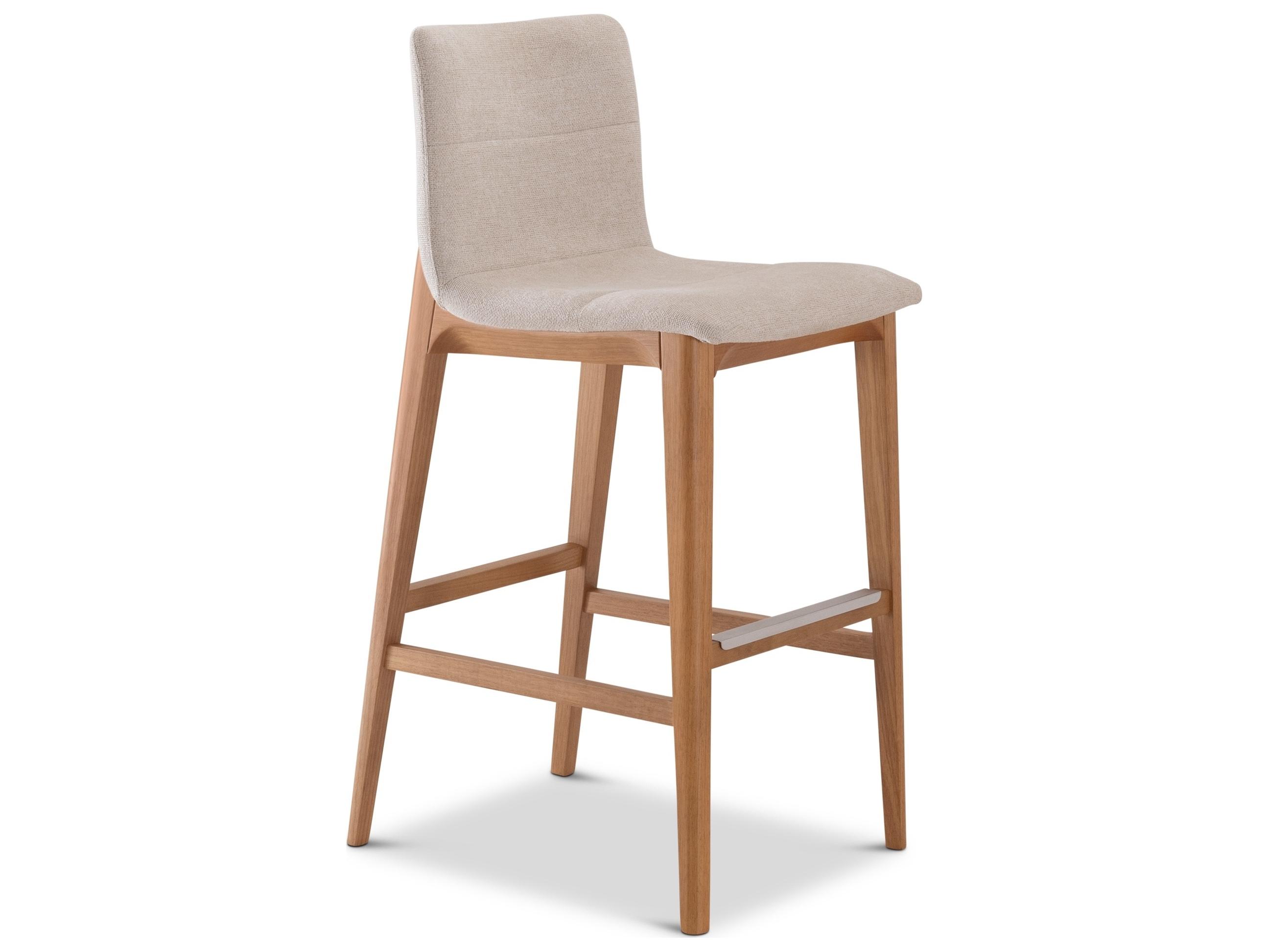 Urbia Modern Brazilian Harvest Natural Domasco Upholstered Oak Wood Bar Stool