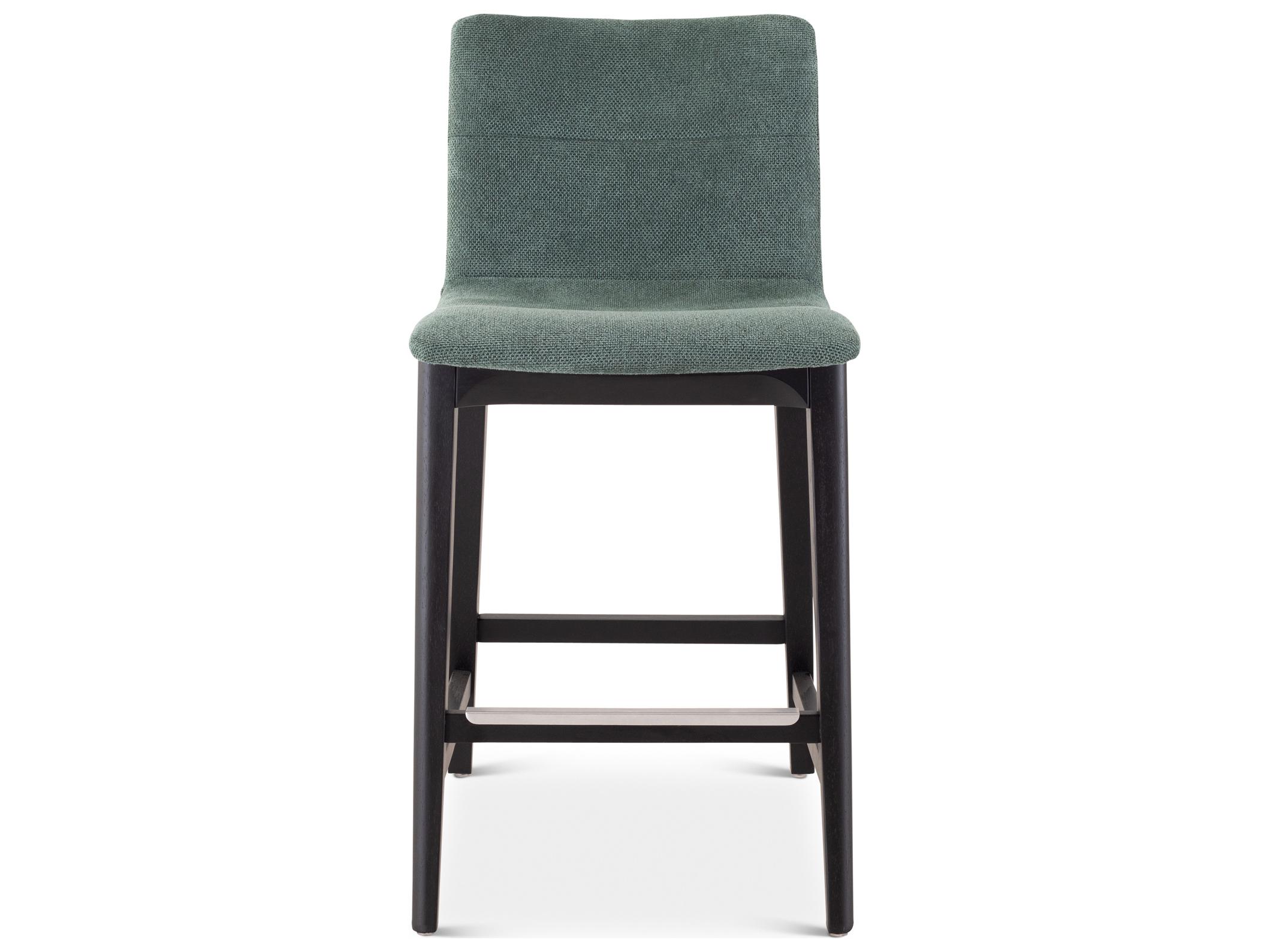 Urbia Modern Brazilian Jackpot Teal Ebano Upholstered Oak Wood Counter Stool