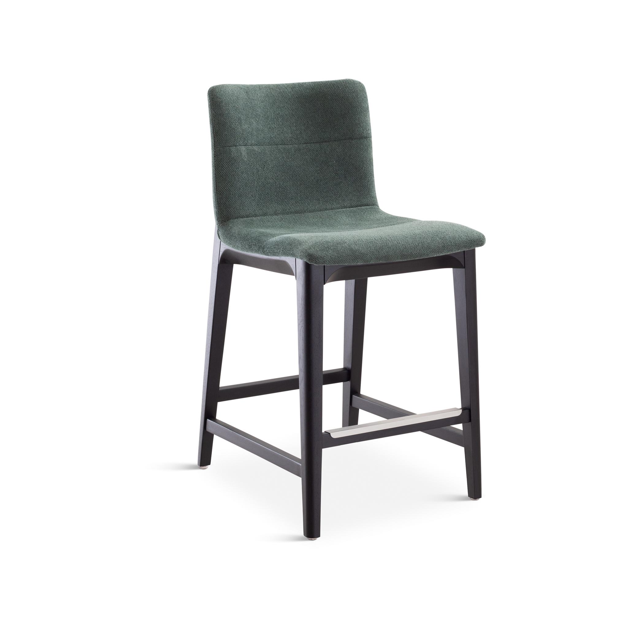 Urbia Modern Brazilian Jackpot Teal Ebano Upholstered Oak Wood Counter Stool