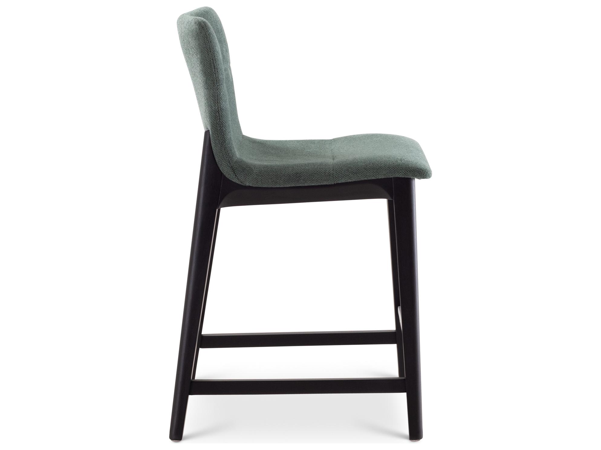 Urbia Modern Brazilian Jackpot Teal Ebano Upholstered Oak Wood Counter Stool