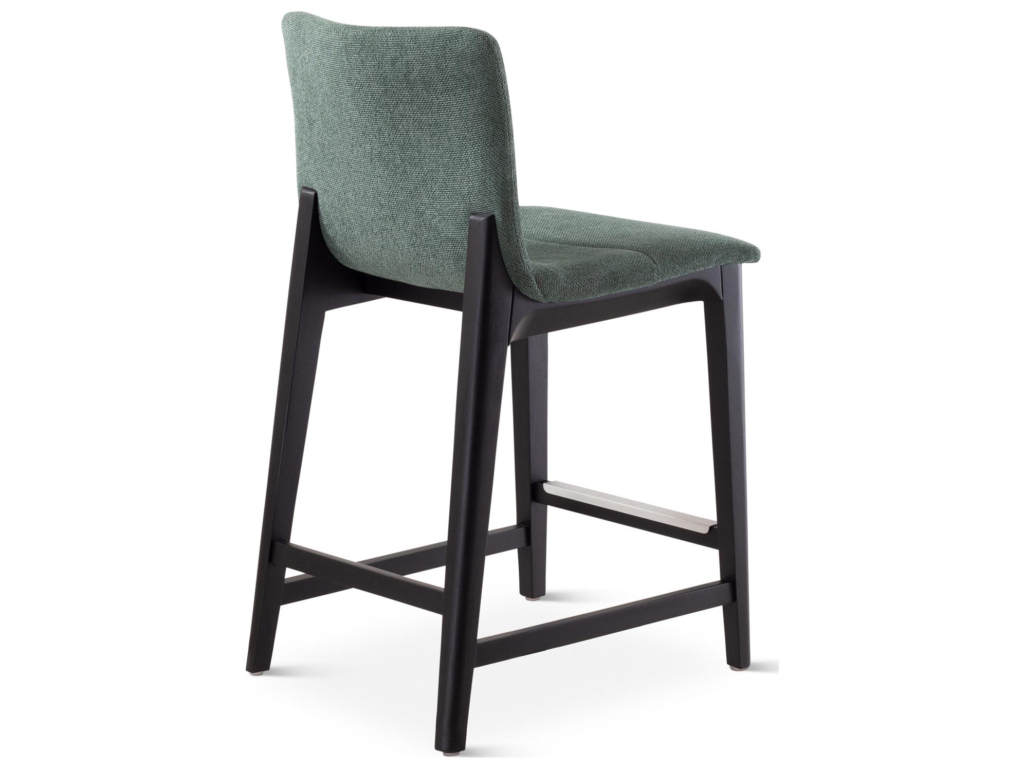 Urbia Modern Brazilian Jackpot Teal Ebano Upholstered Oak Wood Counter Stool