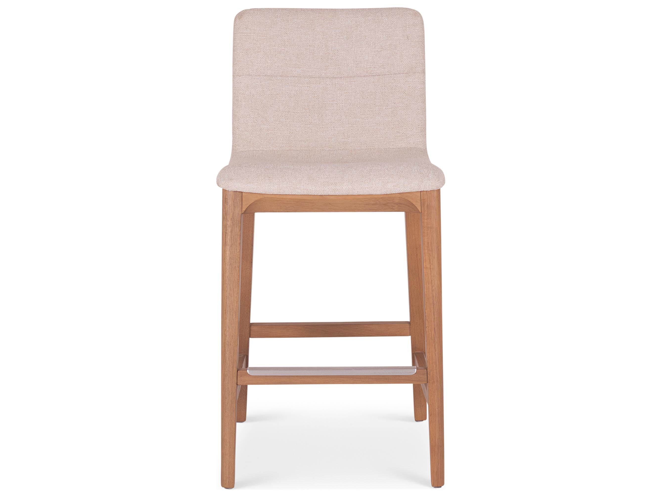 Urbia Modern Brazilian Harvest Natural Domasco Upholstered Oak Wood Counter Stool