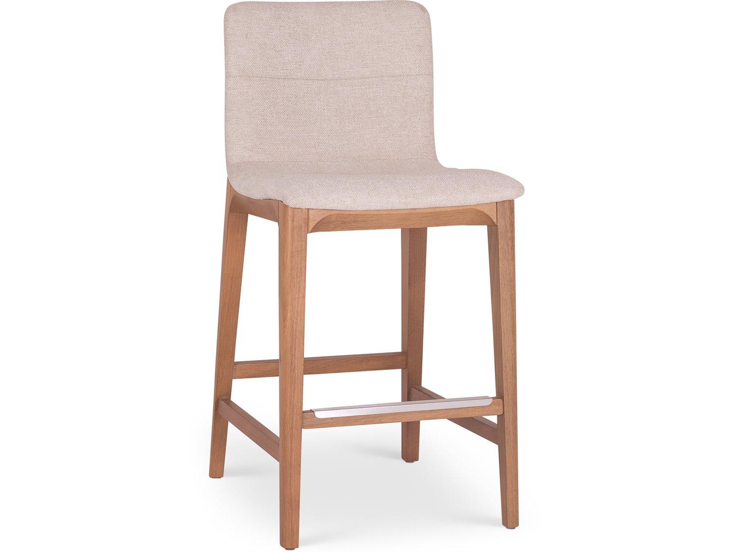 Urbia Modern Brazilian Harvest Natural Domasco Upholstered Oak Wood Counter Stool