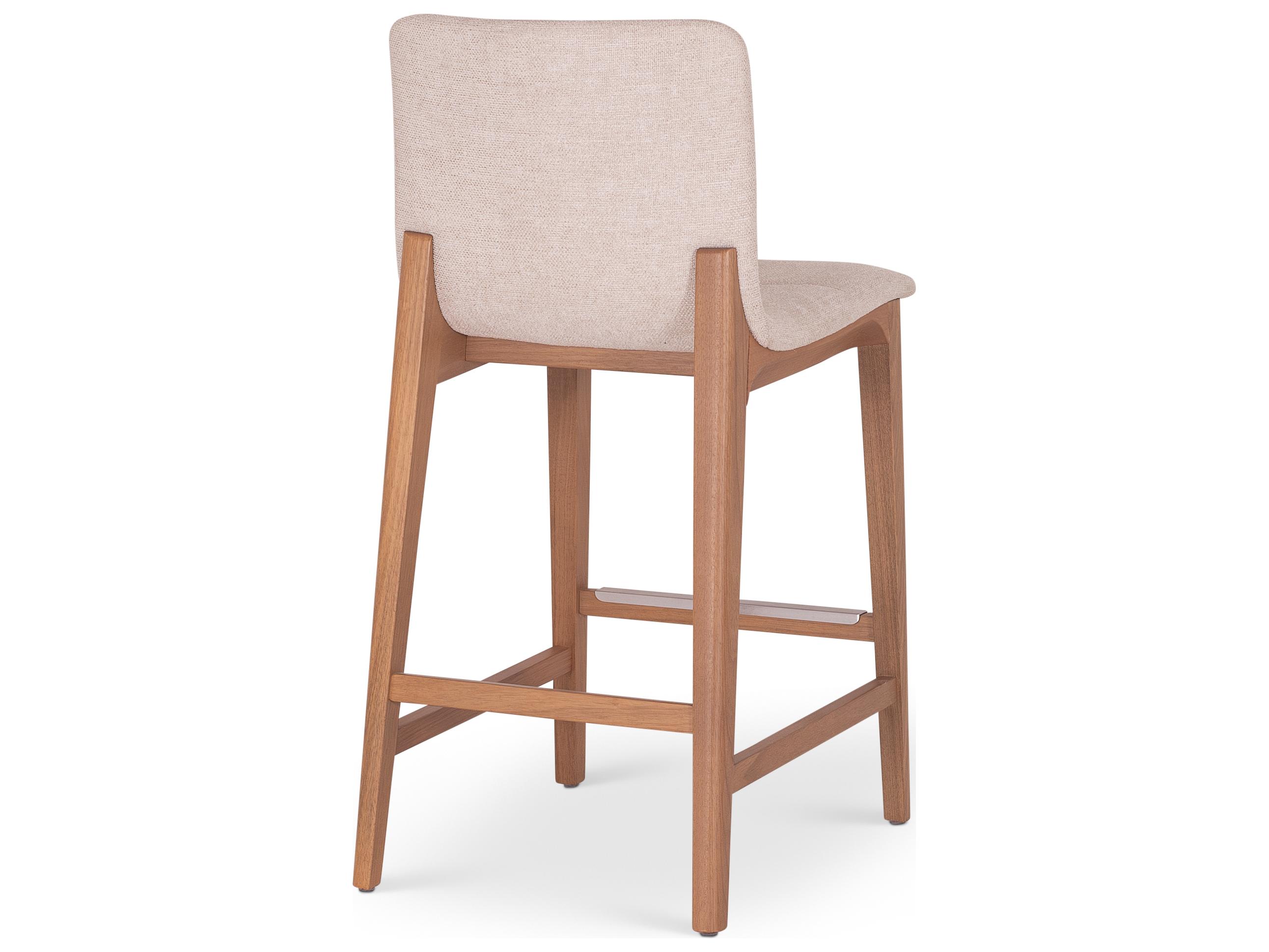 Urbia Modern Brazilian Harvest Natural Domasco Upholstered Oak Wood Counter Stool