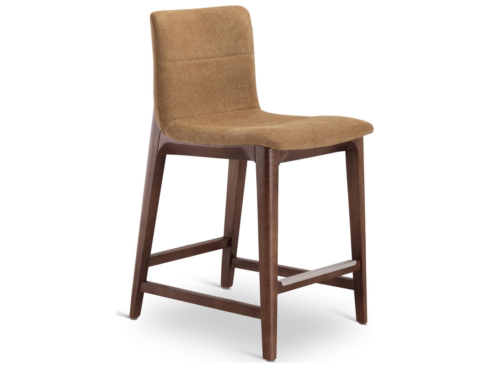 Urbia Modern Brazilian Jackpot Terracotta Nogal Upholstered Oak Wood Counter Stool