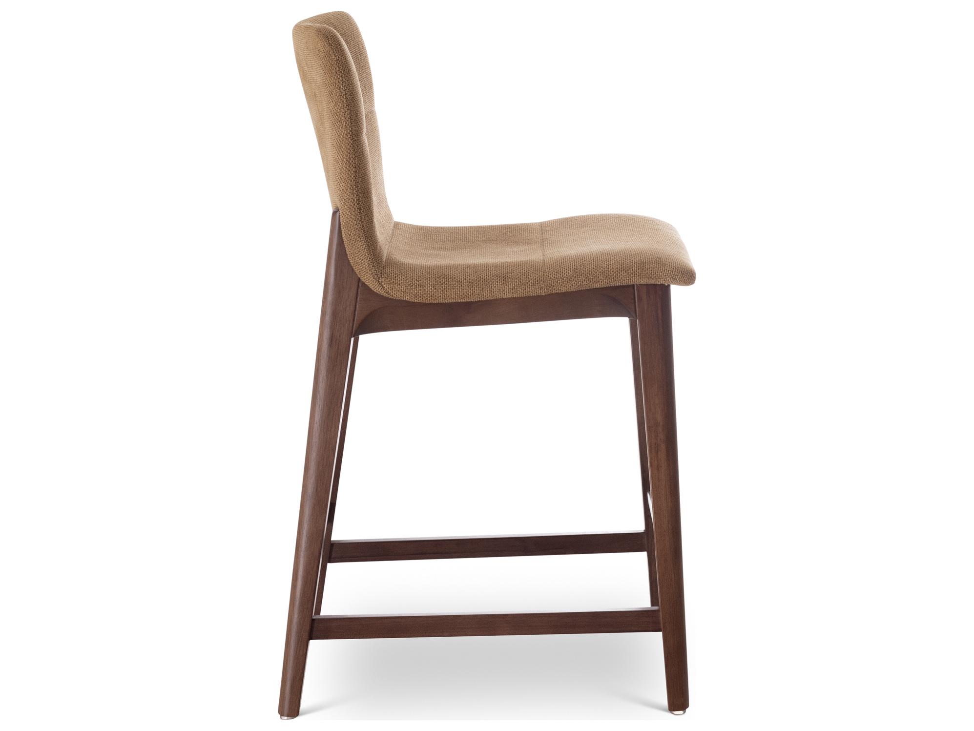 Urbia Modern Brazilian Jackpot Terracotta Nogal Upholstered Oak Wood Counter Stool