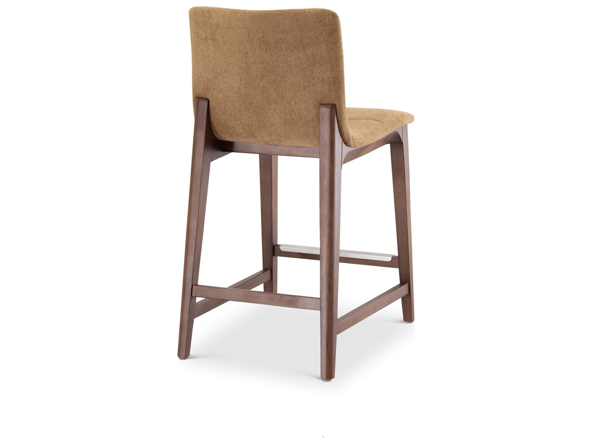 Urbia Modern Brazilian Jackpot Terracotta Nogal Upholstered Oak Wood Counter Stool