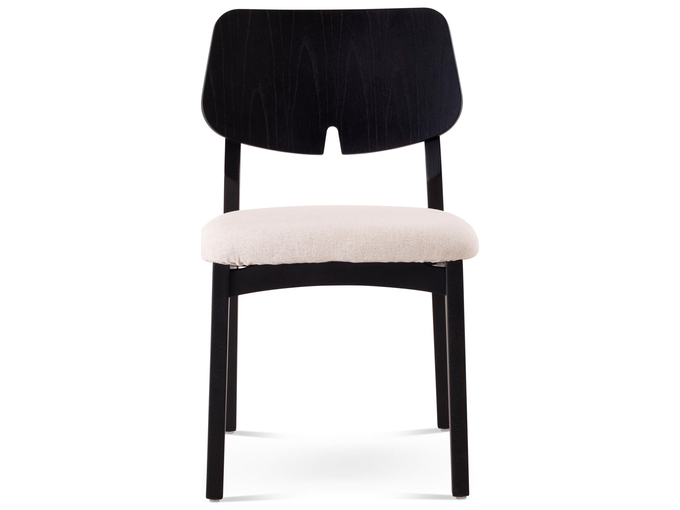 Urbia Modern Brazilian Oak Wood Beige Upholstered Armless Dining Chair