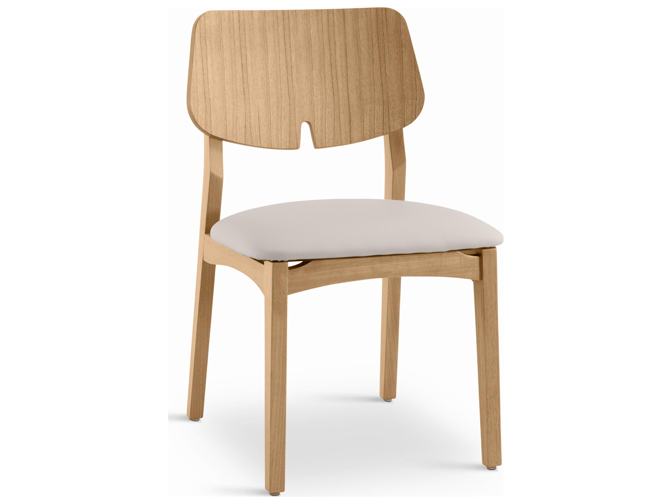Urbia Modern Brazilian Solid Wood Beige Upholstered Armless Dining Chair