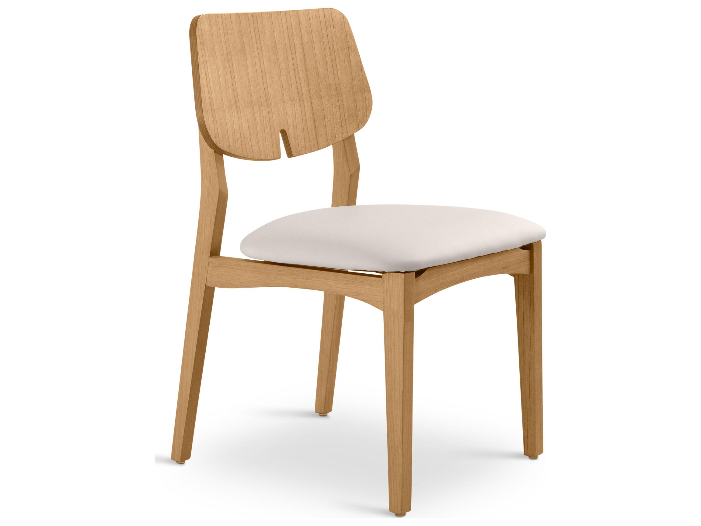 Urbia Modern Brazilian Solid Wood Beige Upholstered Armless Dining Chair