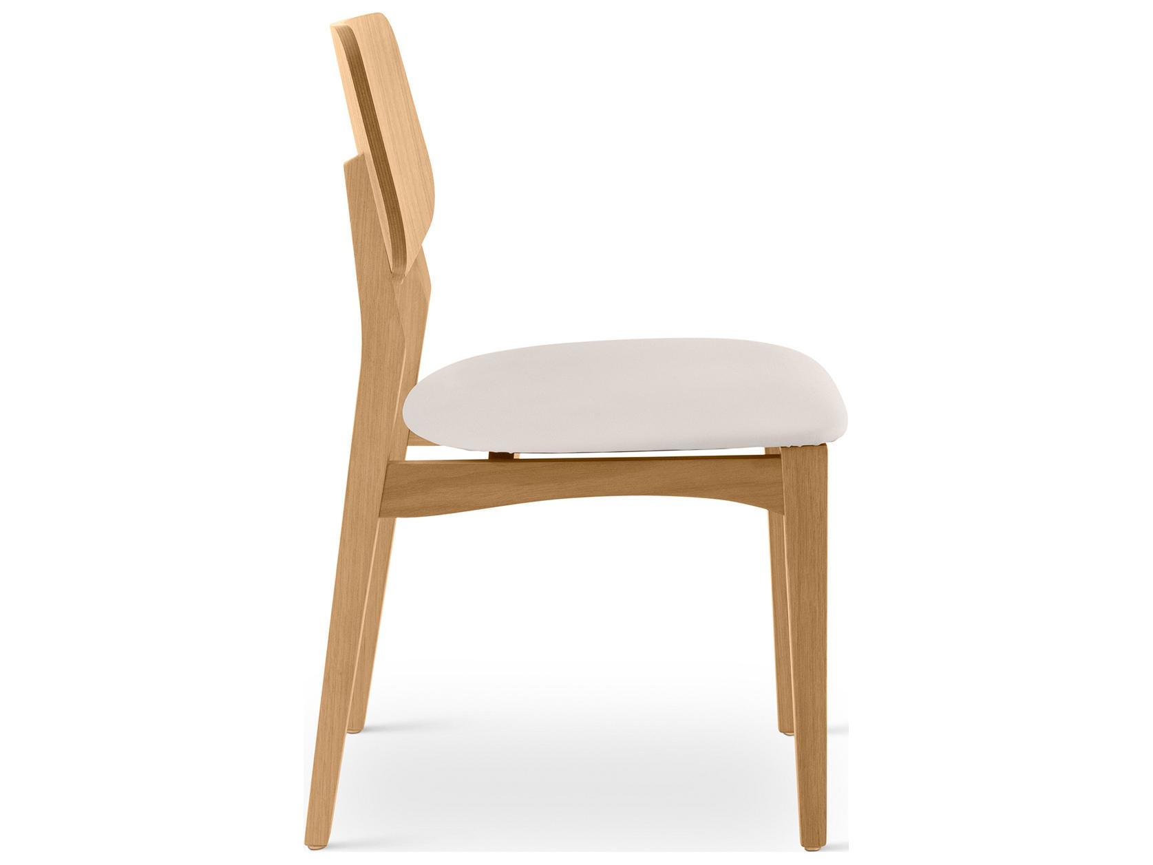 Urbia Modern Brazilian Solid Wood Beige Upholstered Armless Dining Chair