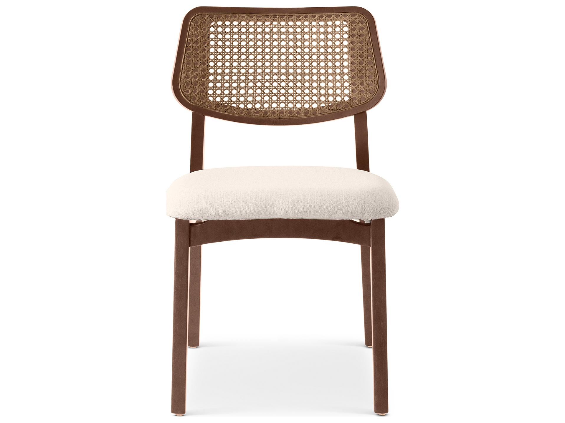 Urbia Modern Brazilian Solid Wood Brown Upholstered Armless Dining Chair
