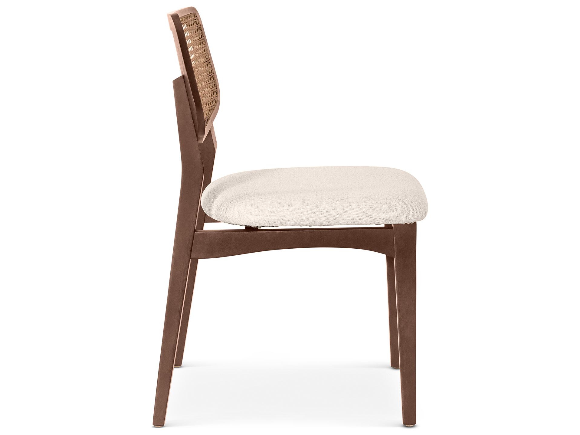 Urbia Modern Brazilian Solid Wood Brown Upholstered Armless Dining Chair