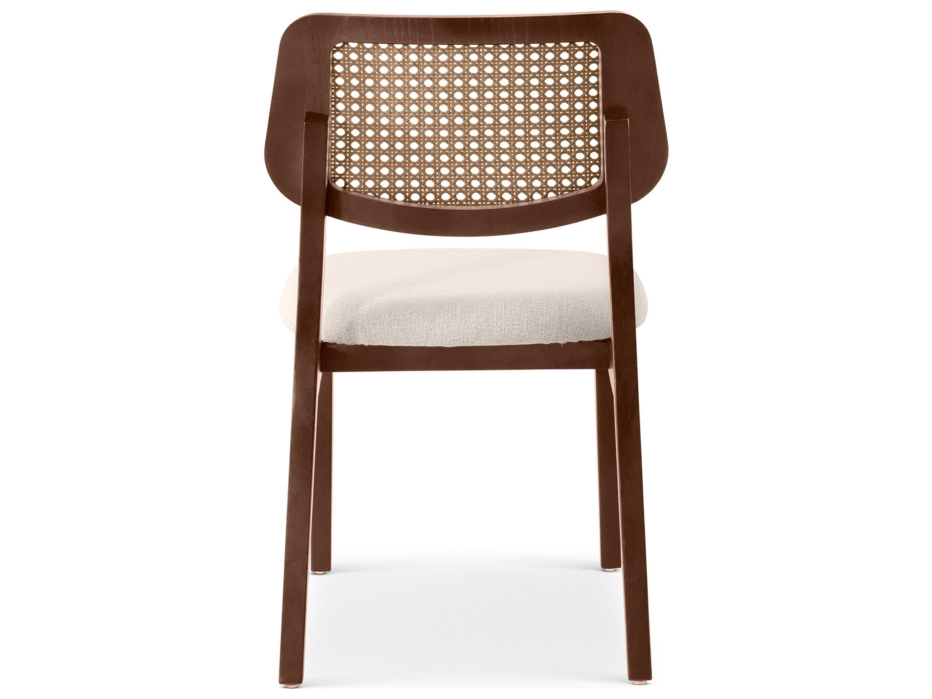 Urbia Modern Brazilian Solid Wood Brown Upholstered Armless Dining Chair