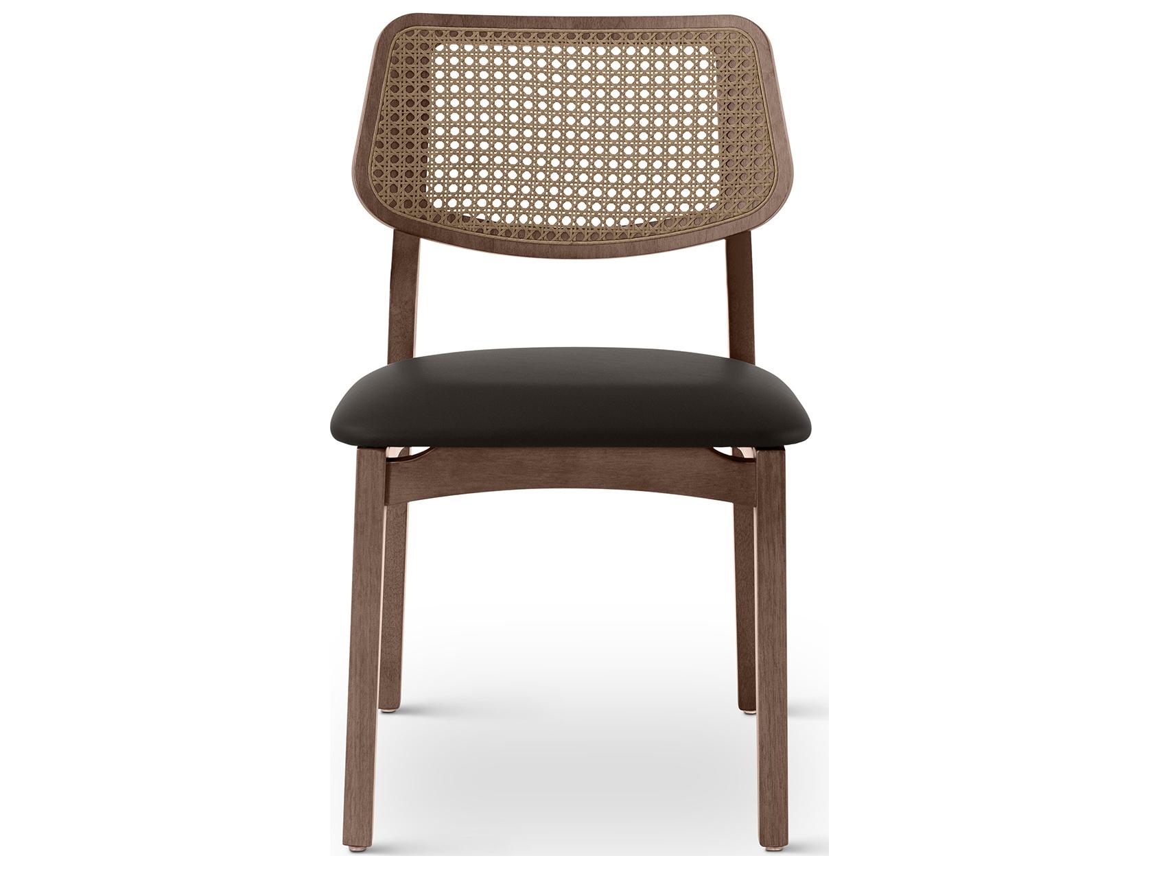 Urbia Modern Brazilian Solid Wood Brown Upholstered Armless Dining Chair