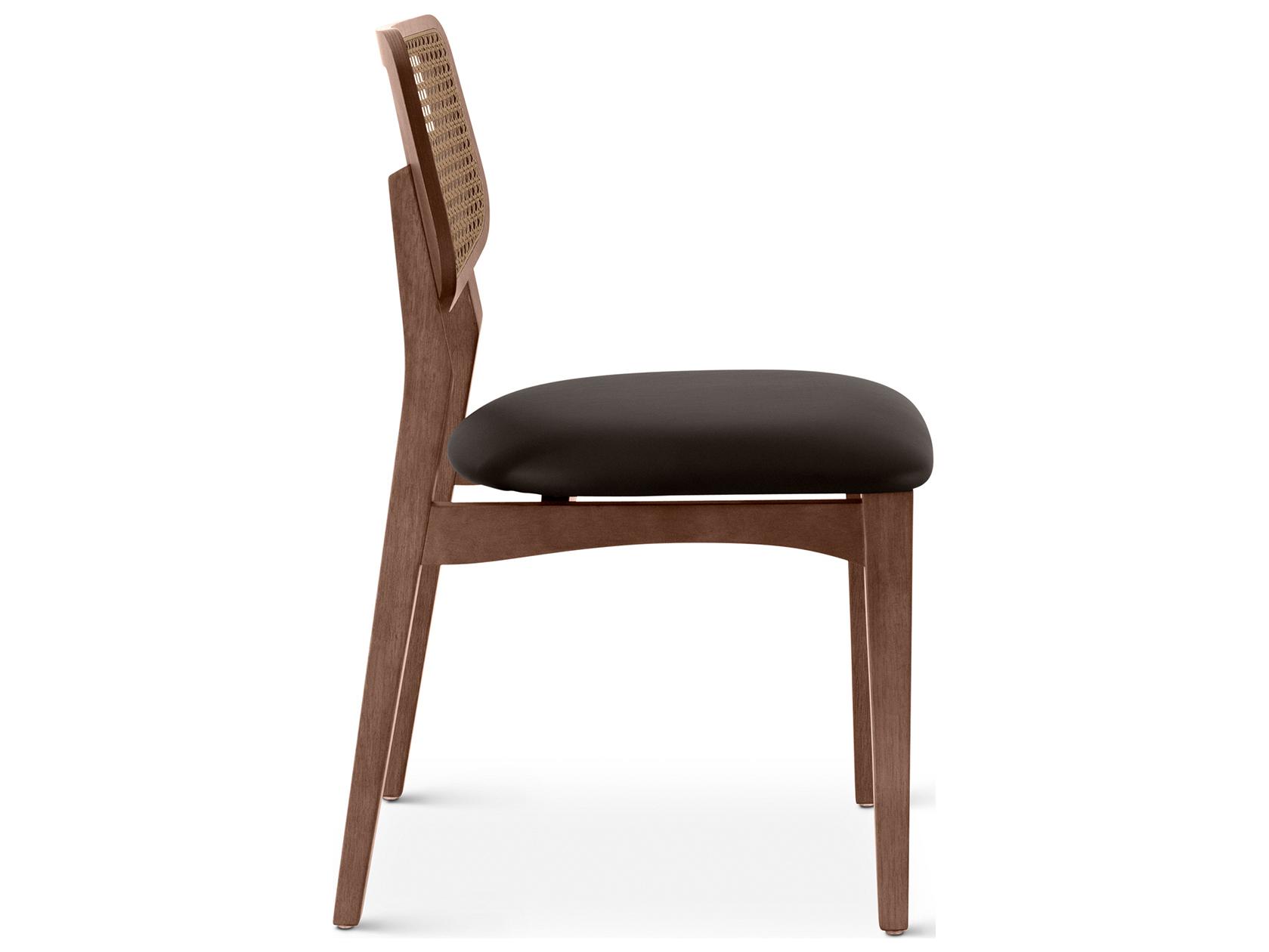 Urbia Modern Brazilian Solid Wood Brown Upholstered Armless Dining Chair