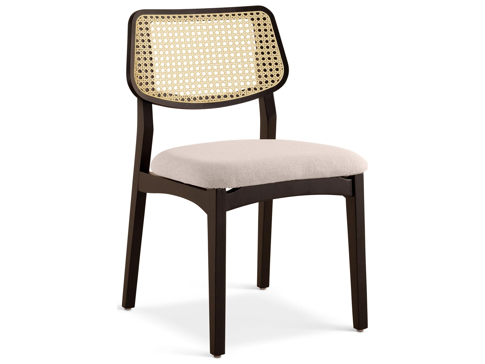 Urbia Modern Brazilian Solid Wood Black Upholstered Armless Dining Chair