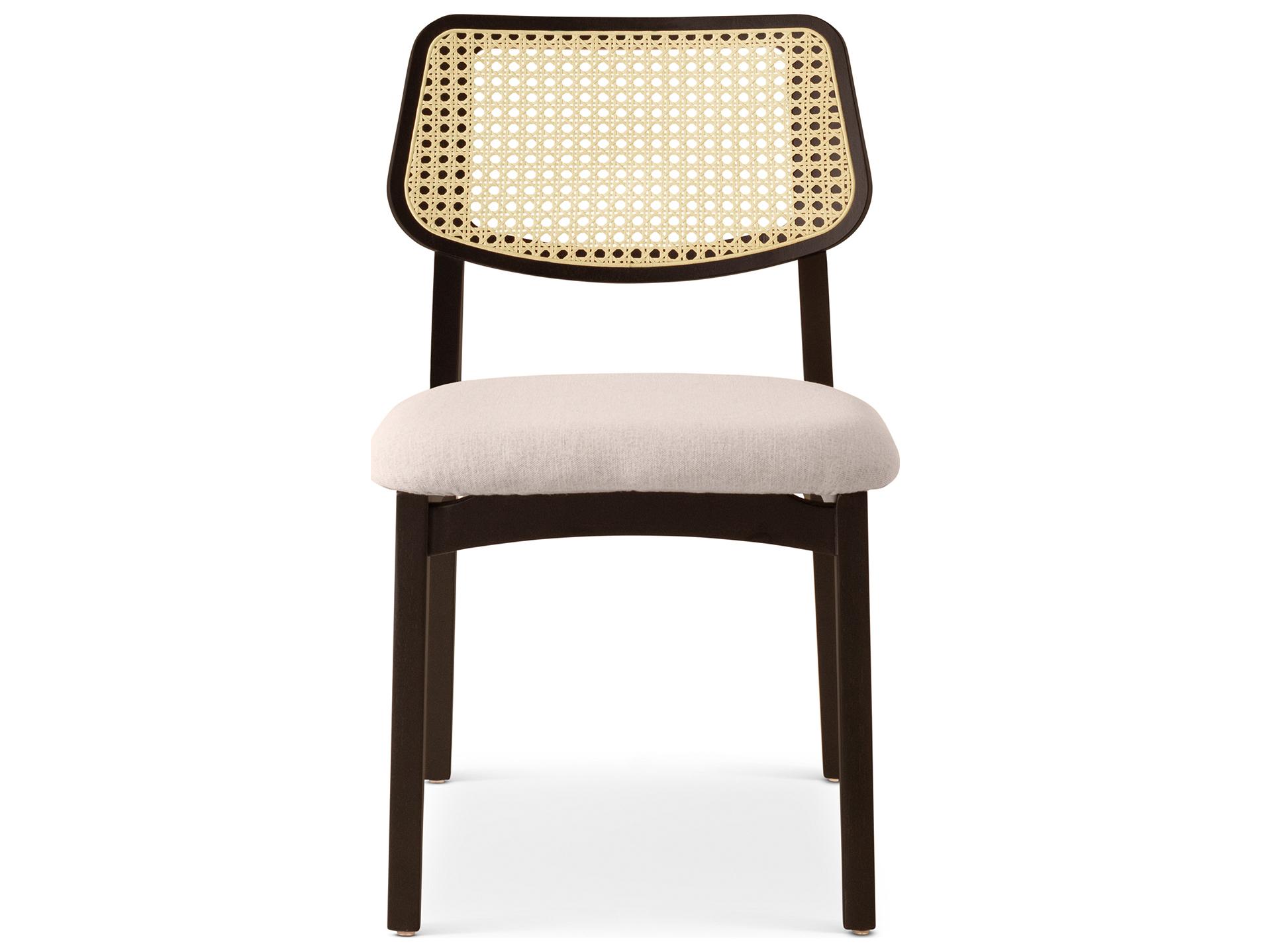 Urbia Modern Brazilian Solid Wood Black Upholstered Armless Dining Chair