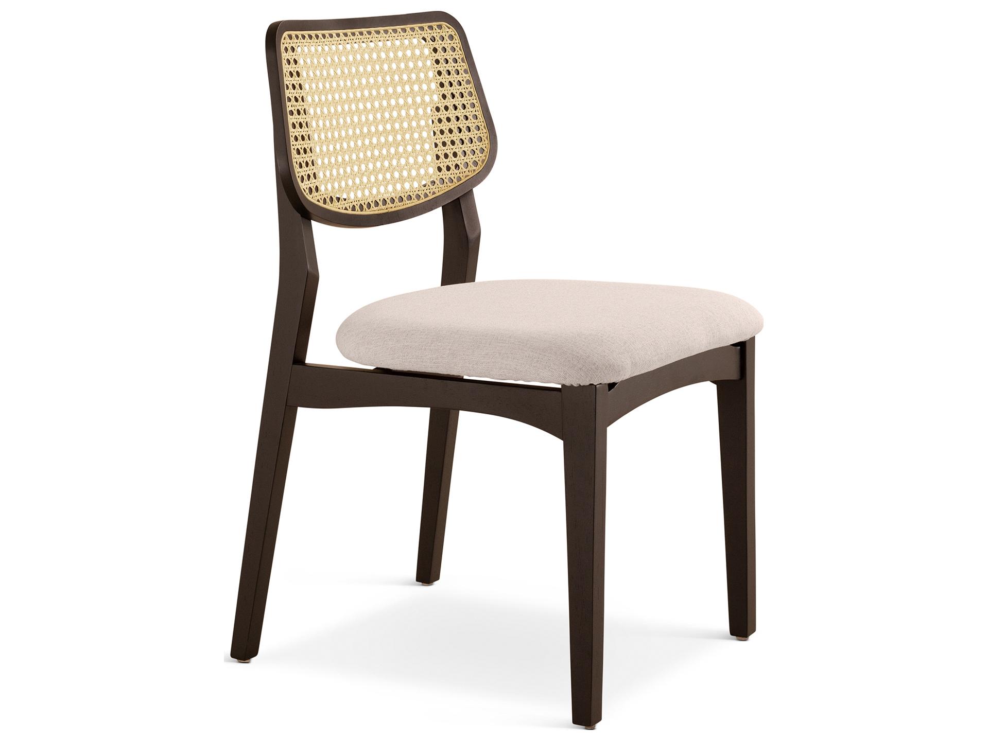 Urbia Modern Brazilian Solid Wood Black Upholstered Armless Dining Chair