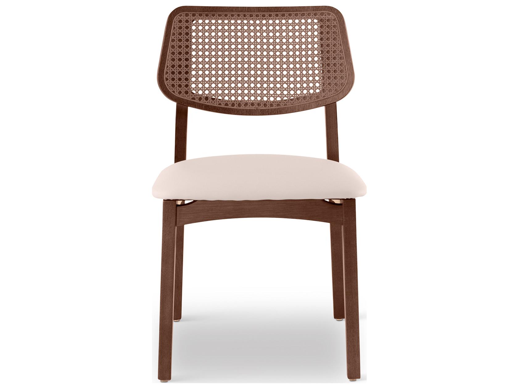 Urbia Modern Brazilian Solid Wood Brown Upholstered Armless Dining Chair