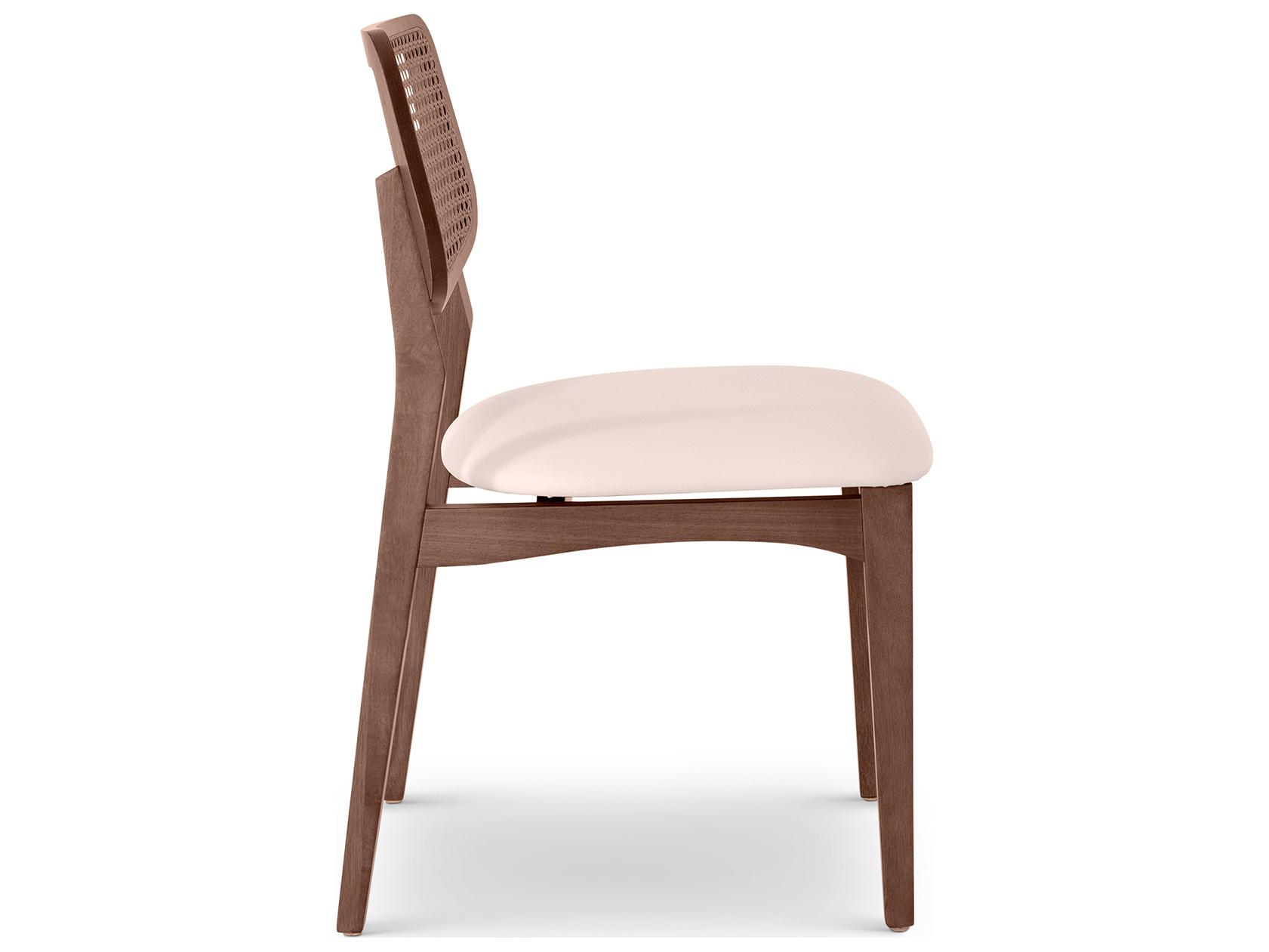 Urbia Modern Brazilian Solid Wood Brown Upholstered Armless Dining Chair