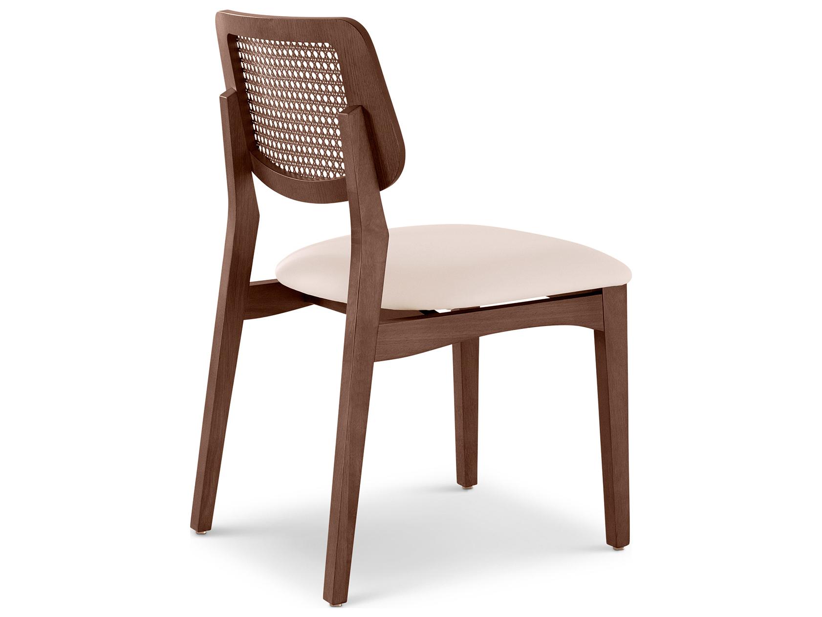 Urbia Modern Brazilian Solid Wood Brown Upholstered Armless Dining Chair