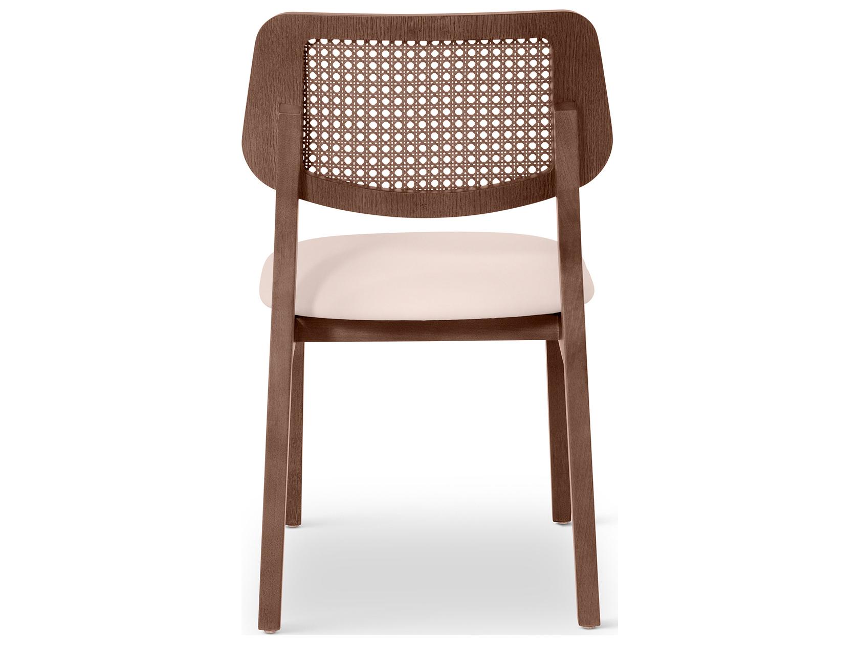 Urbia Modern Brazilian Solid Wood Brown Upholstered Armless Dining Chair