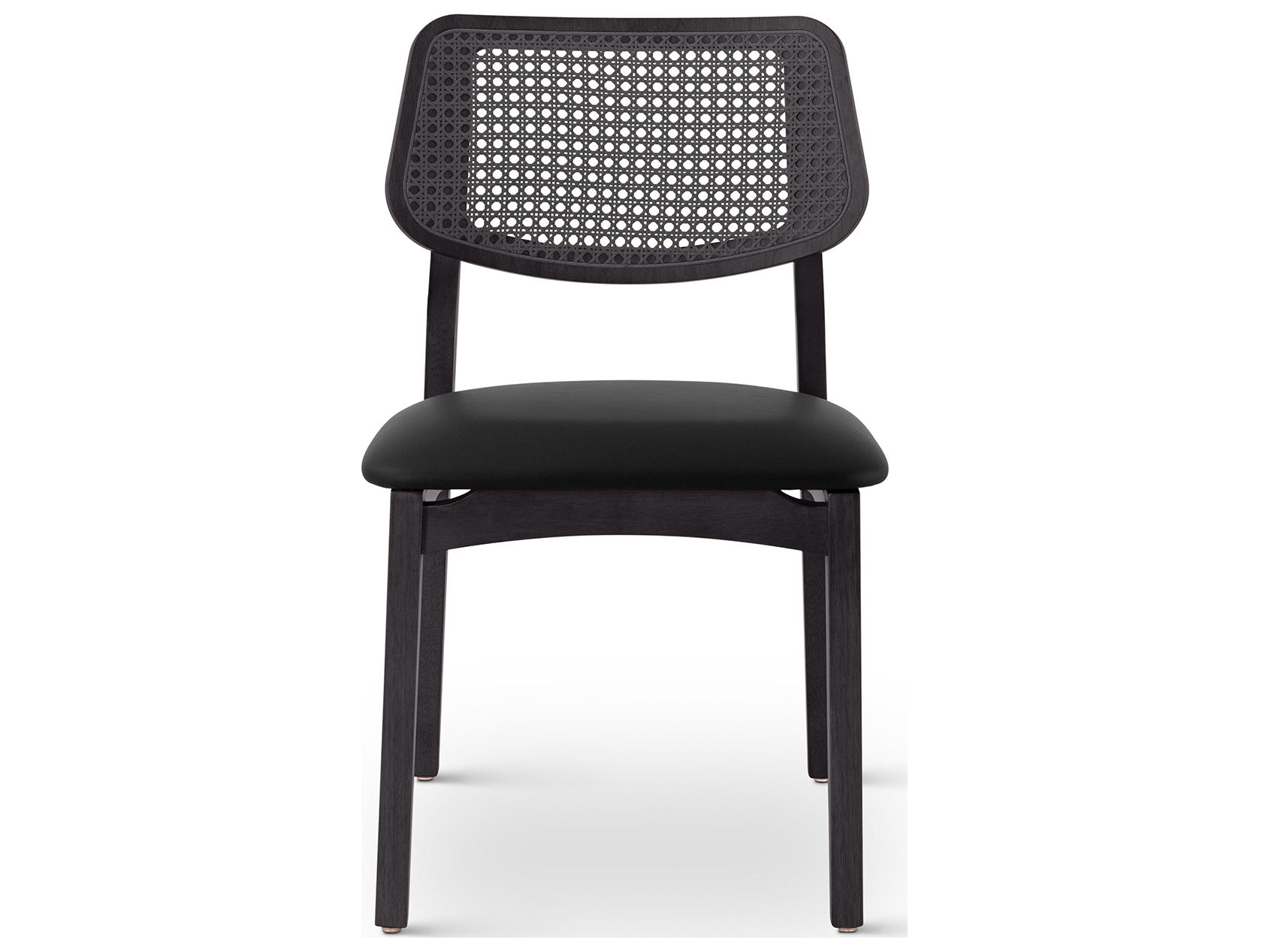 Urbia Modern Brazilian Solid Wood Black Upholstered Armless Dining Chair