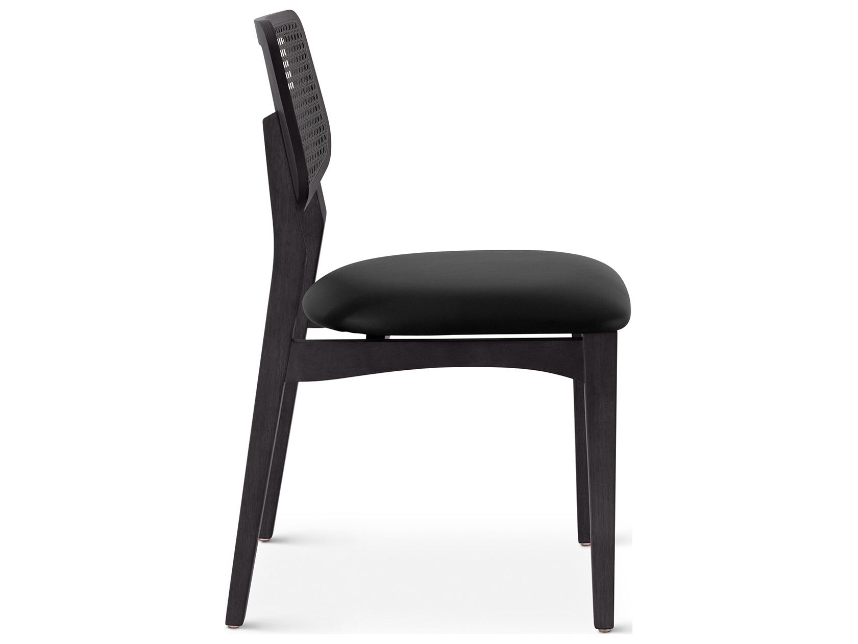 Urbia Modern Brazilian Solid Wood Black Upholstered Armless Dining Chair