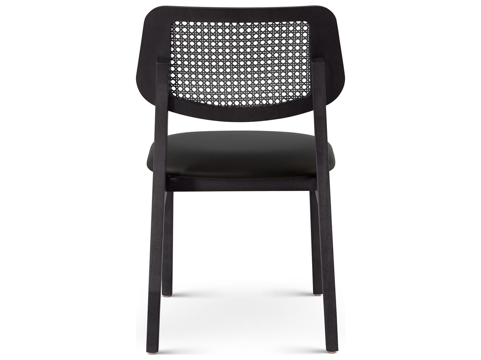 Urbia Modern Brazilian Solid Wood Black Upholstered Armless Dining Chair