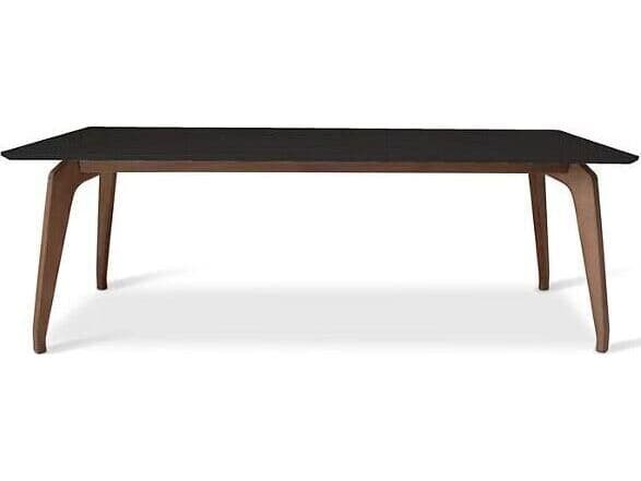 Urbia Modern Brazilian Rectangular Glass Black Nogal Dining Table