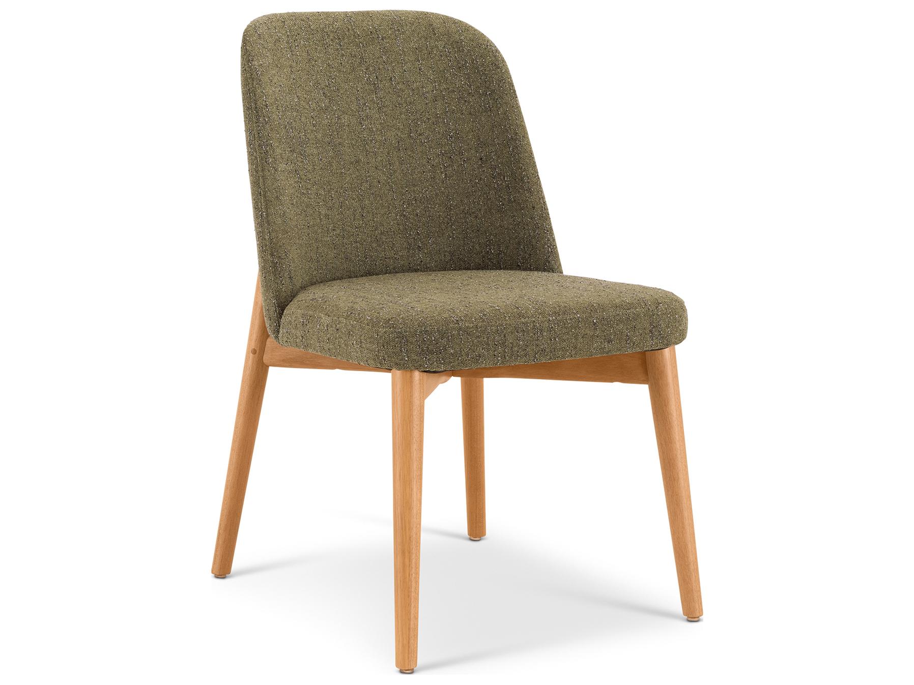 Urbia Tonia Solid Wood Green Upholstered Armless Dining Chair
