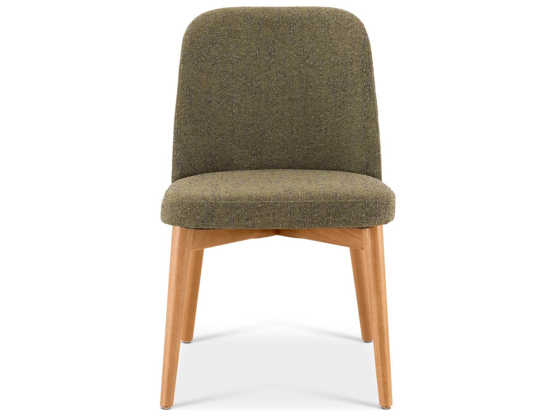 Urbia Tonia Solid Wood Green Upholstered Armless Dining Chair
