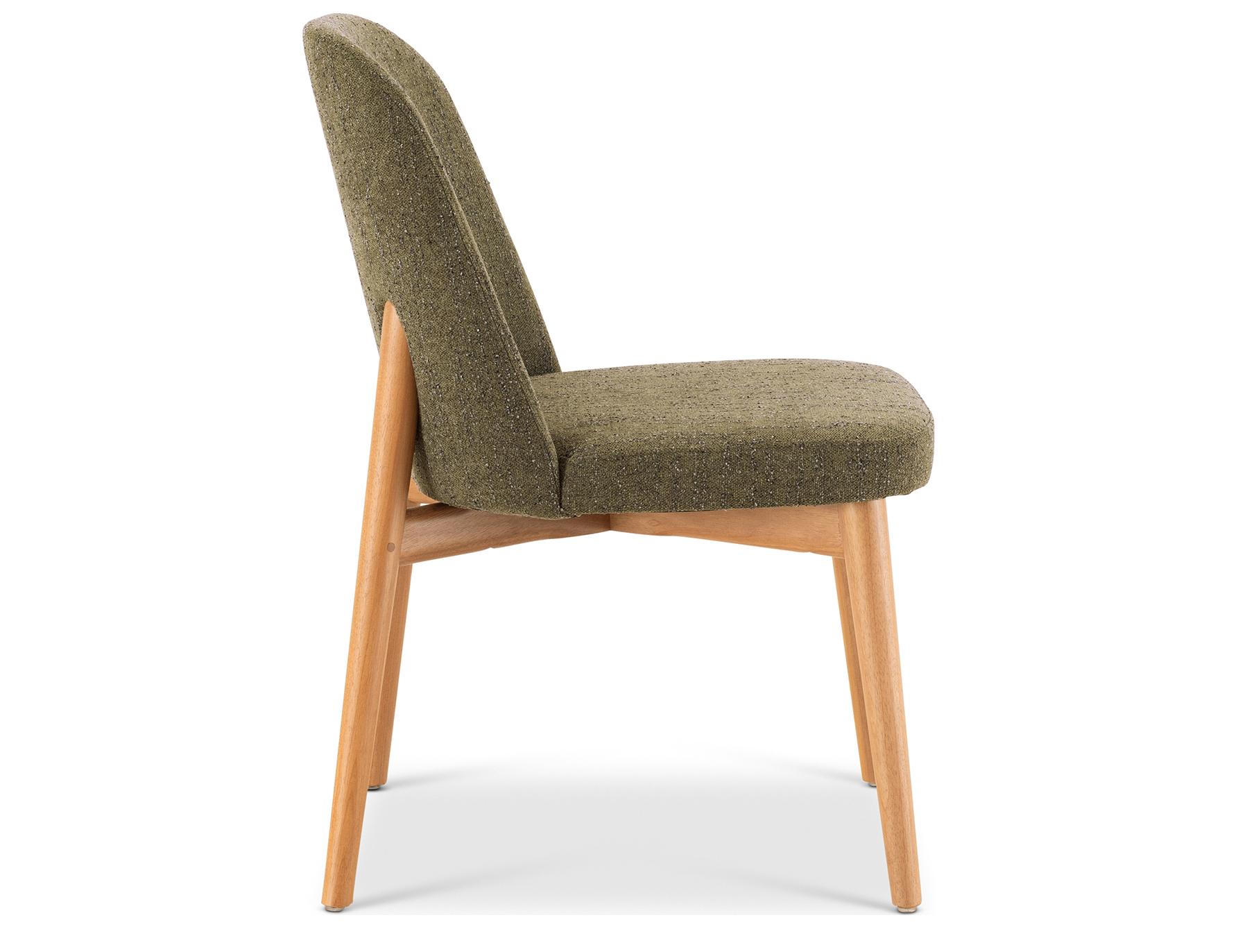Urbia Tonia Solid Wood Green Upholstered Armless Dining Chair