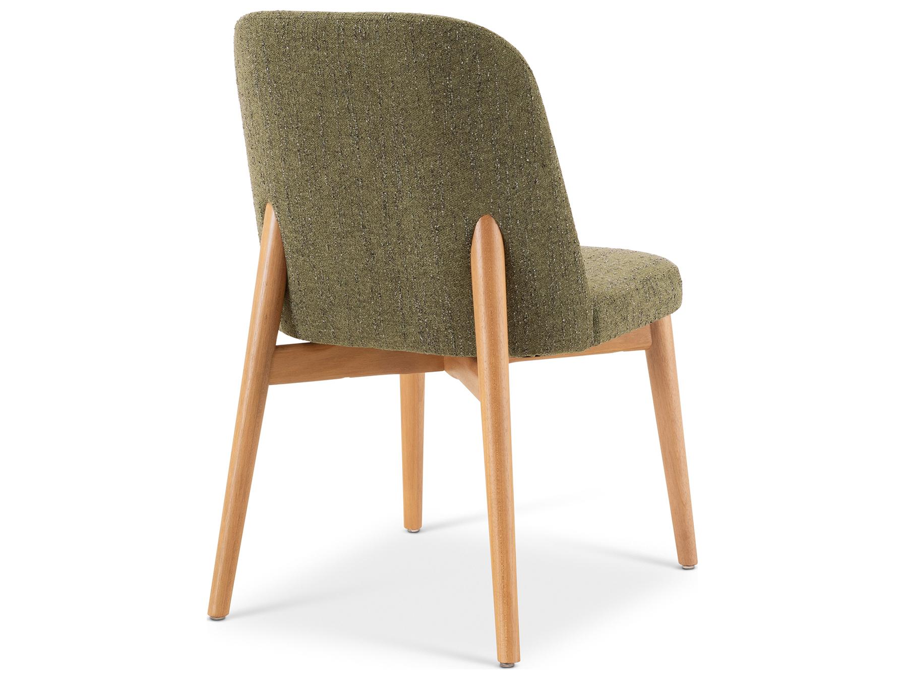 Urbia Tonia Solid Wood Green Upholstered Armless Dining Chair