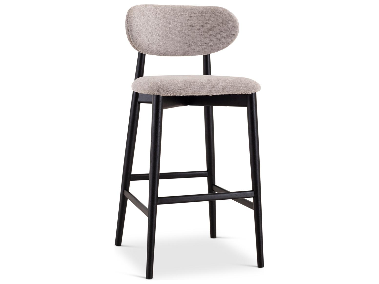 Urbia Lucia Harvest Jute Ebano Upholstered Solid Wood Bar Stool
