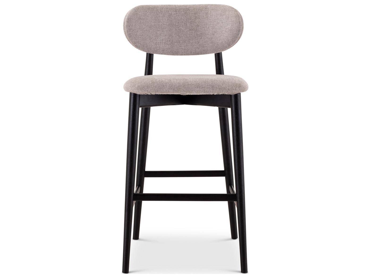 Urbia Lucia Harvest Jute Ebano Upholstered Solid Wood Bar Stool