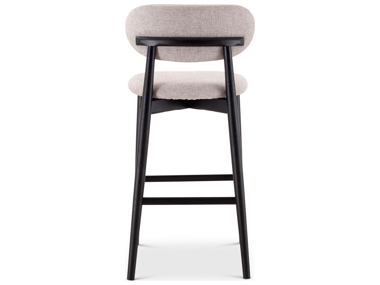 Urbia Lucia Harvest Jute Ebano Upholstered Solid Wood Bar Stool
