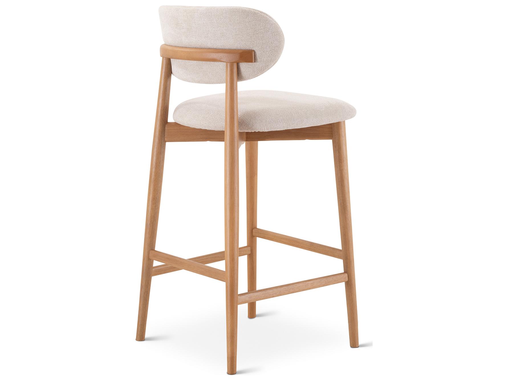Urbia Lucia Harvest Natural Domasco Upholstered Solid Wood Bar Stool