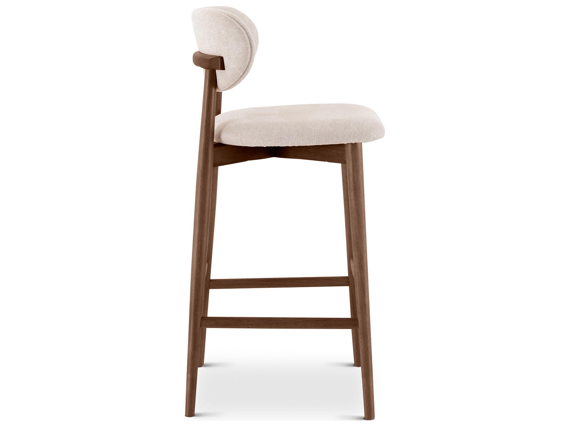 Urbia Lucia Harvest Natural Nogal Upholstered Solid Wood Bar Stool
