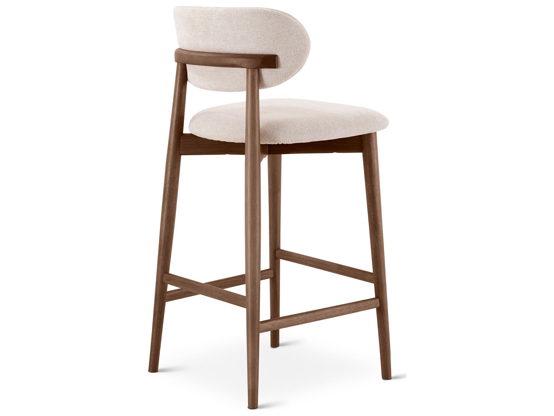 Urbia Lucia Harvest Natural Nogal Upholstered Solid Wood Bar Stool