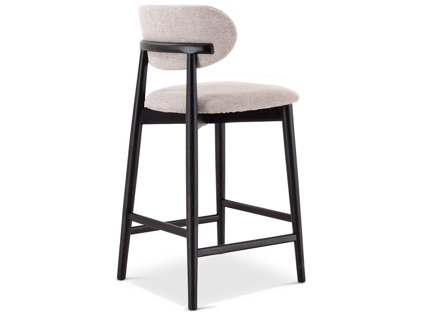 Urbia Lucia Harvest Jute Ebano Upholstered Solid Wood Counter Stool