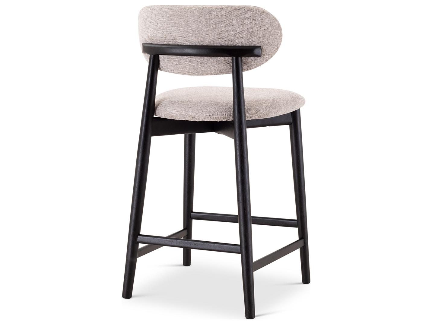 Urbia Lucia Harvest Jute Ebano Upholstered Solid Wood Counter Stool