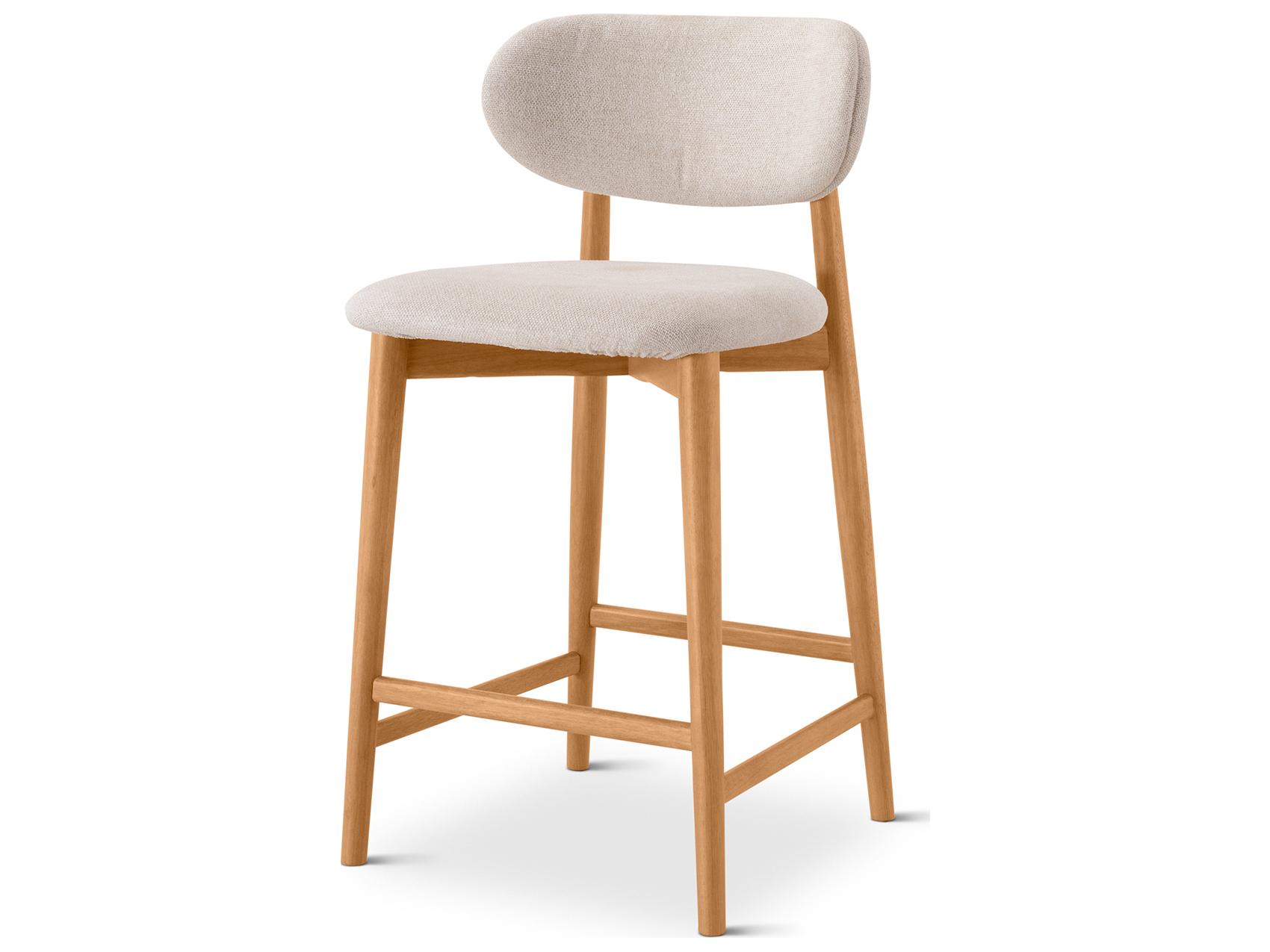 Urbia Lucia Harvest Natural Domasco Upholstered Solid Wood Counter Stool