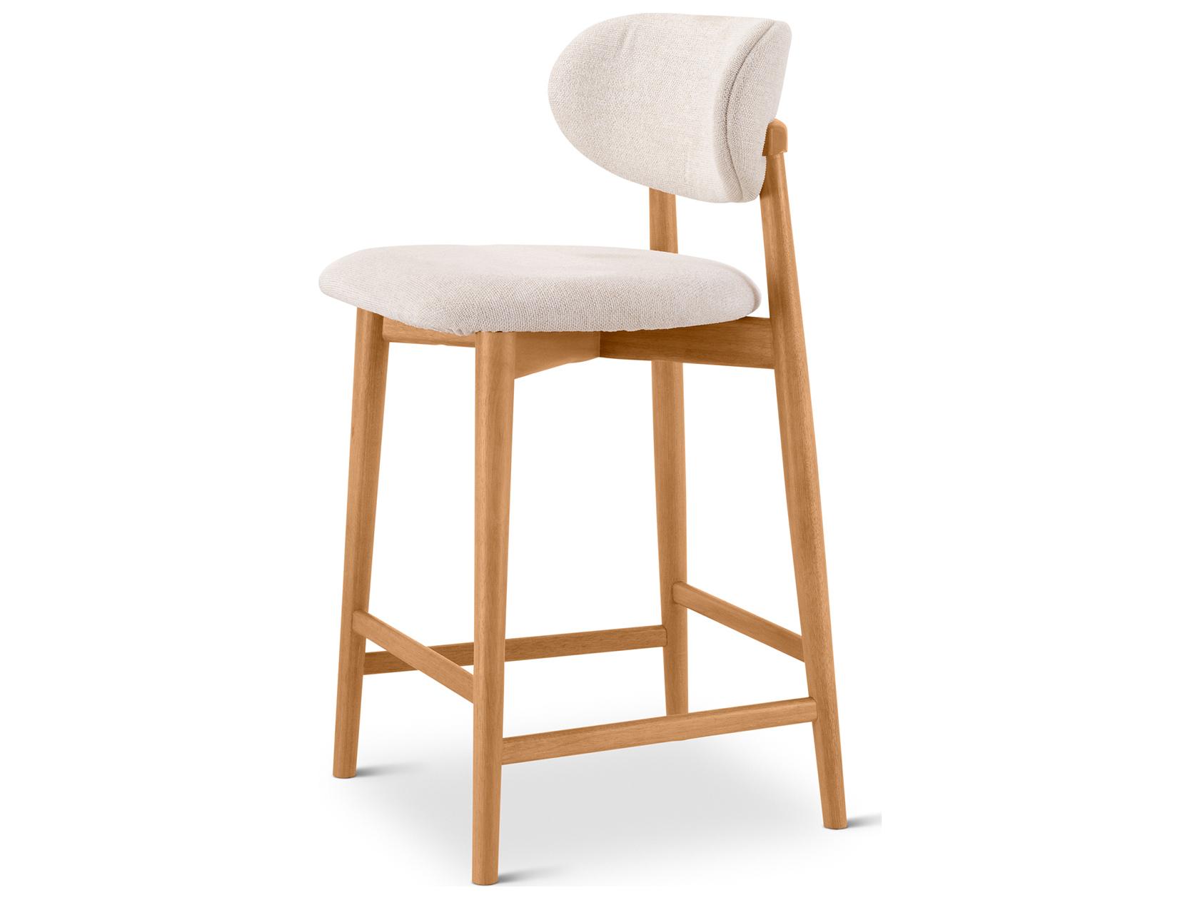 Urbia Lucia Harvest Natural Domasco Upholstered Solid Wood Counter Stool
