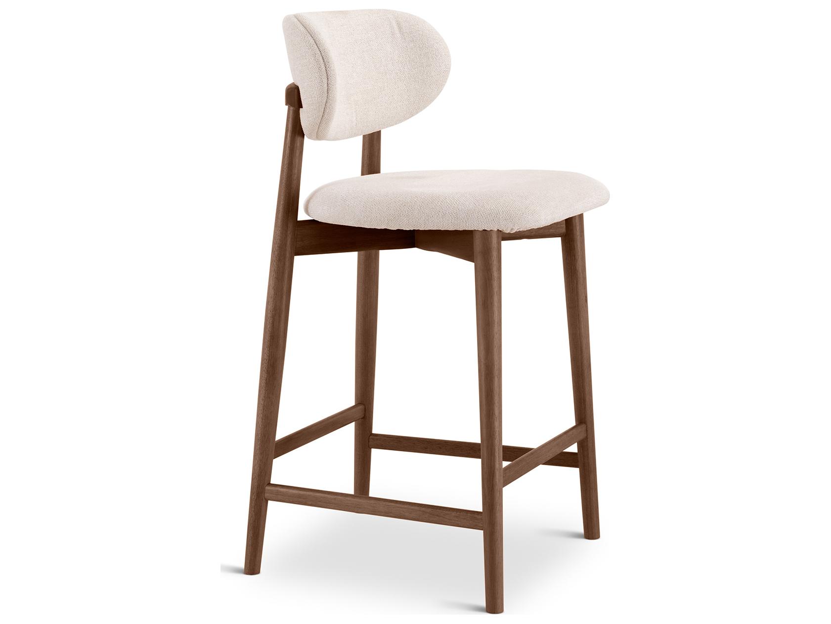 Urbia Lucia Harvest Natural Nogal Upholstered Solid Wood Counter Stool