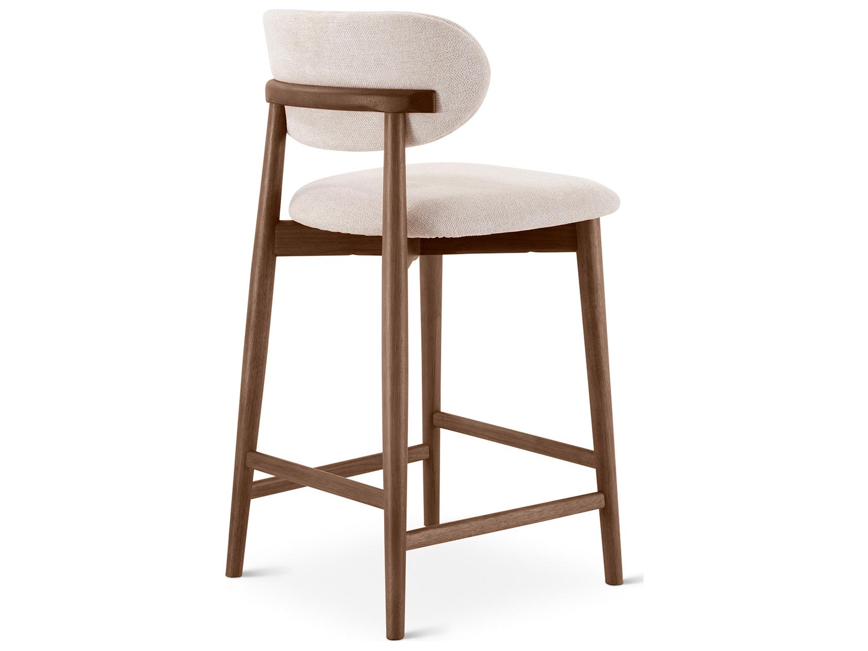 Urbia Lucia Harvest Natural Nogal Upholstered Solid Wood Counter Stool