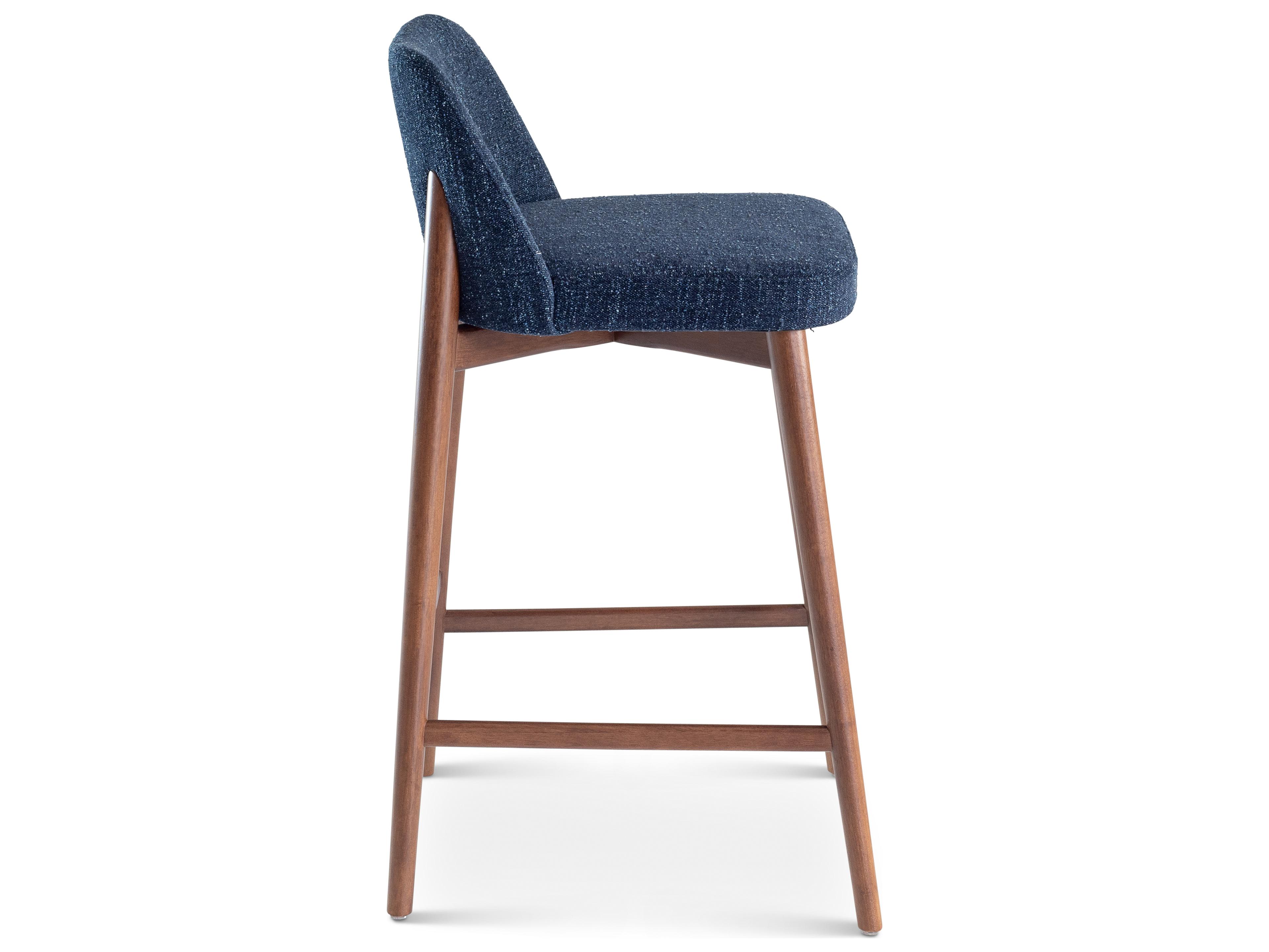 Urbia Tonia Blue Mix nogal Upholstered Bar Stool